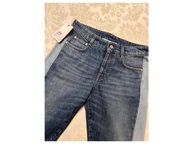Stella Mc Cartney Jeans rectos de tiro medio con cortes STELLA MCCARTNEY Azul Azul claro Azul oscuro - vista 5