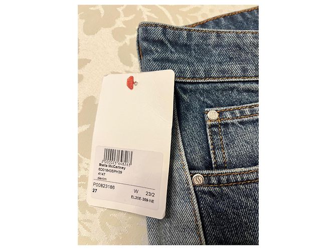 Stella Mc Cartney Jeans rectos de tiro medio con cortes STELLA MCCARTNEY Azul Azul claro Azul oscuro - vista 6