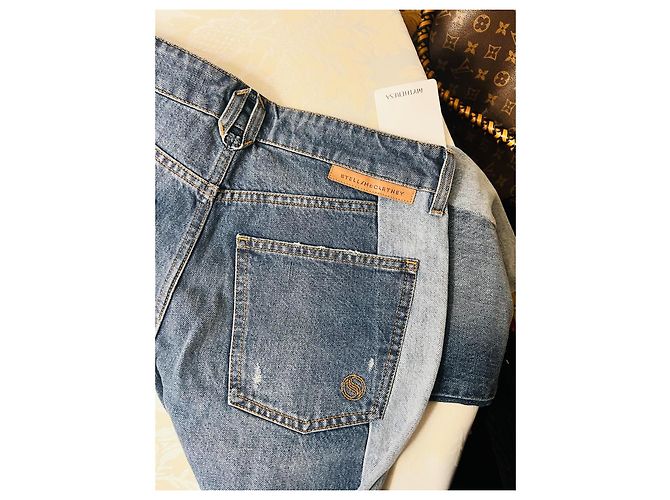 Stella Mc Cartney Jeans rectos de tiro medio con cortes STELLA MCCARTNEY Azul Azul claro Azul oscuro - vista 8