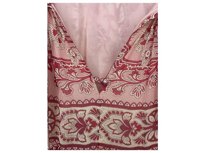 Zimmermann vestido maxi de seda estampada Rosa Roja Beige - vista 3