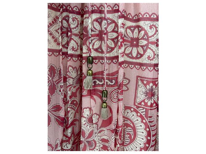 Zimmermann vestido maxi de seda estampada Rosa Roja Beige - vista 4