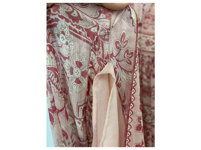 Zimmermann vestido maxi de seda estampada Rosa Roja Beige - vista 6