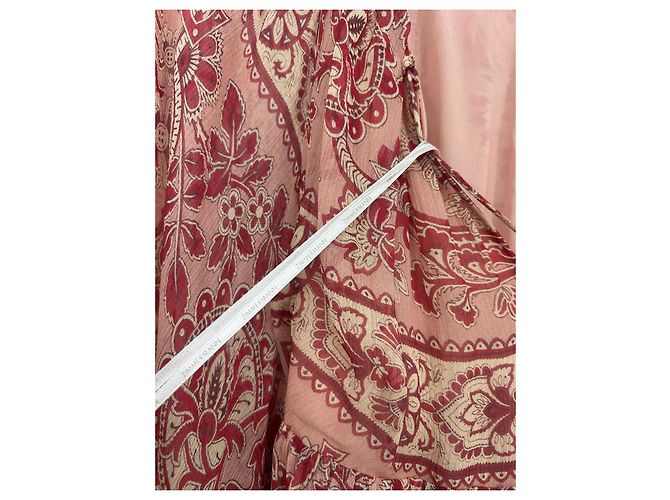 Zimmermann vestido maxi de seda estampada Rosa Roja Beige - vista 8