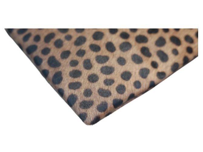 Autre Marque Clutch Wings Nora Leopardata in Pelle di Vitello Marrone Nero - vista 5