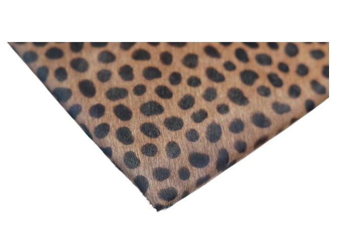 Autre Marque Clutch Wings Nora Leopardata in Pelle di Vitello Marrone Nero - vista 7