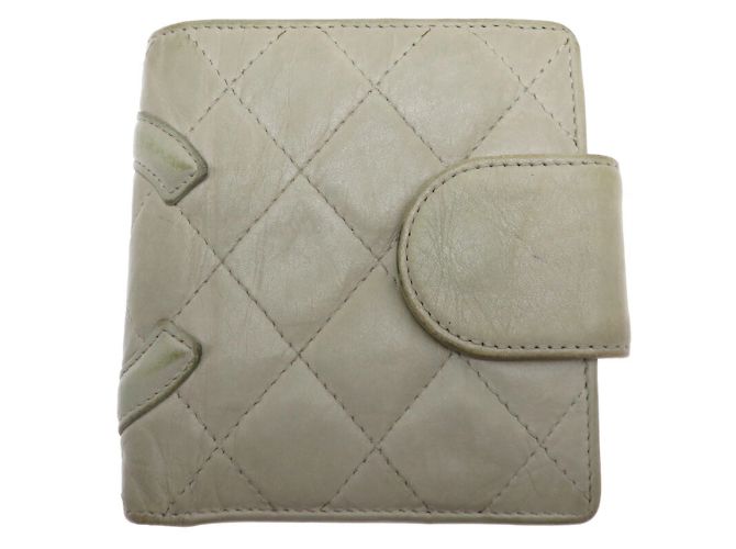 Chanel Damen Bi-Fold Geldbörse aus grauem Leder Braun - Ansicht 2