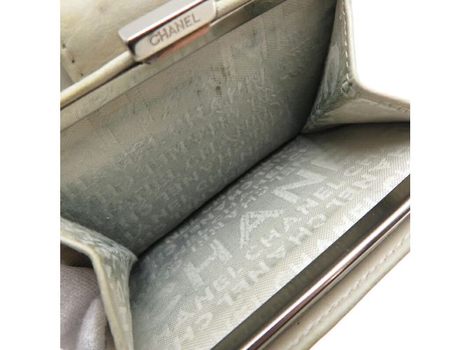 Chanel Damen Bi-Fold Geldbörse aus grauem Leder Braun - Ansicht 5