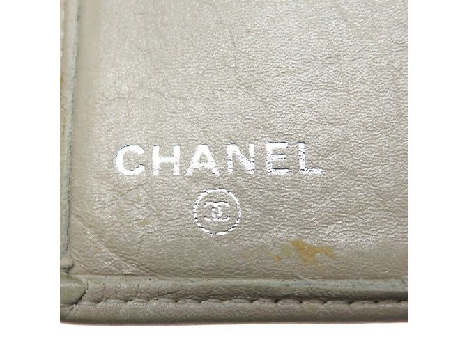 Chanel Damen Bi-Fold Geldbörse aus grauem Leder Braun - Ansicht 7