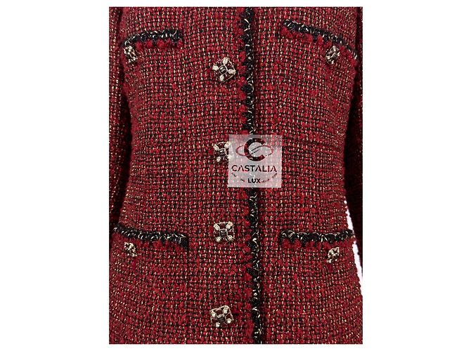 Chanel Nueva Chaqueta de Tweed Gripoix Icónica Burdeos 40 FR - vista 13