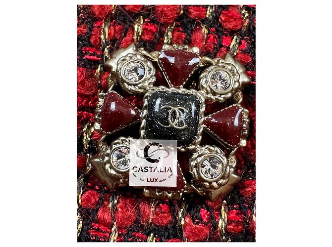 Chanel Nueva Chaqueta de Tweed Gripoix Icónica Burdeos 40 FR - vista 2