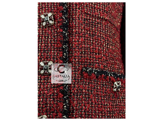 Chanel Nueva Chaqueta de Tweed Gripoix Icónica Burdeos 40 FR - vista 7