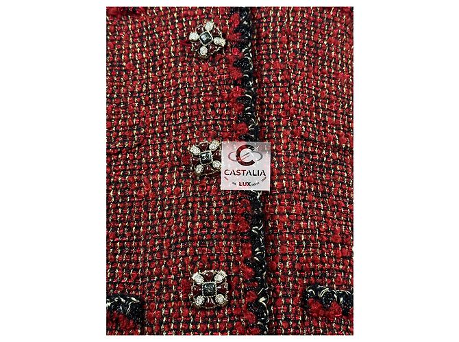 Chanel Nueva Chaqueta de Tweed Gripoix Icónica Burdeos 40 FR - vista 8