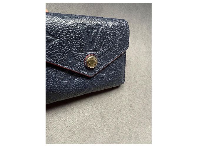 Portafoglio Louis Vuitton Zoe Monogram Empreinte Pelle Blu Navy Blu scuro - vista 6