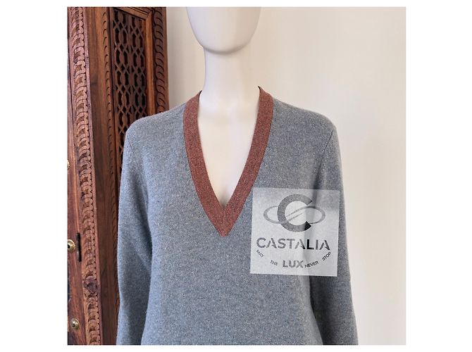 Chanel Jersey de cachemira gris París / Roma 36 FR - vista 3