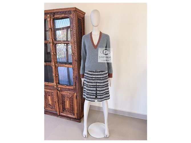 Chanel Jersey de cachemira gris París / Roma 36 FR - vista 7