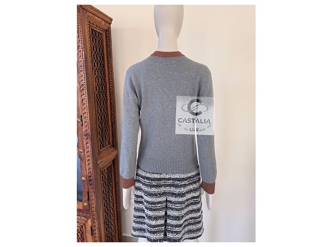Chanel Jersey de cachemira gris París / Roma 36 FR - vista 8