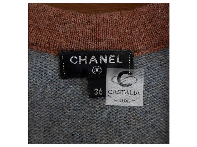 Chanel Jersey de cachemira gris París / Roma 36 FR - vista 9
