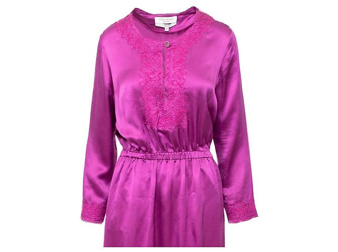 Besticktes langes Kleid von Yves Saint Laurent Lila - Ansicht 2
