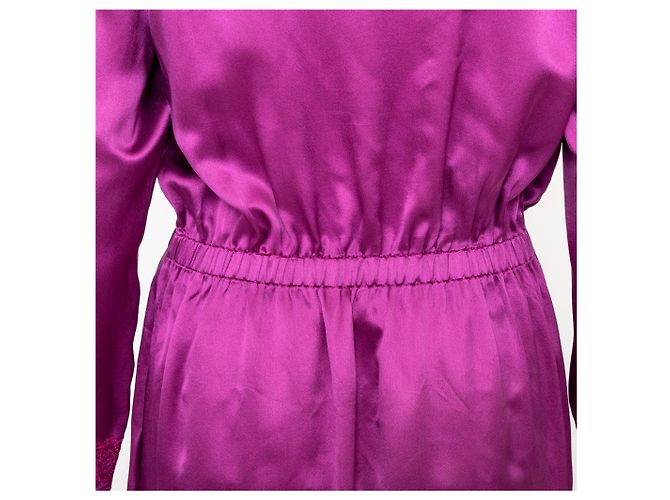 Besticktes langes Kleid von Yves Saint Laurent Lila - Ansicht 4