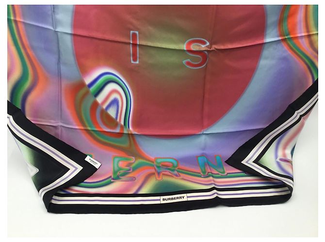 Sciarpa Burberry Love Is Eternal in seta 90x90cm Multicolore - vista 10