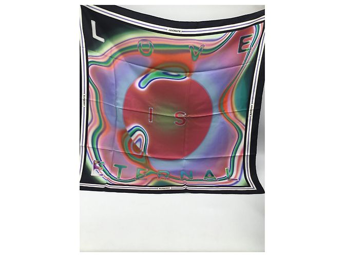 Sciarpa Burberry Love Is Eternal in seta 90x90cm Multicolore - vista 15