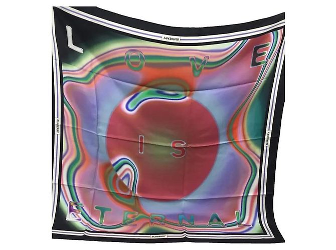 Sciarpa Burberry Love Is Eternal in seta 90x90cm Multicolore - vista 2