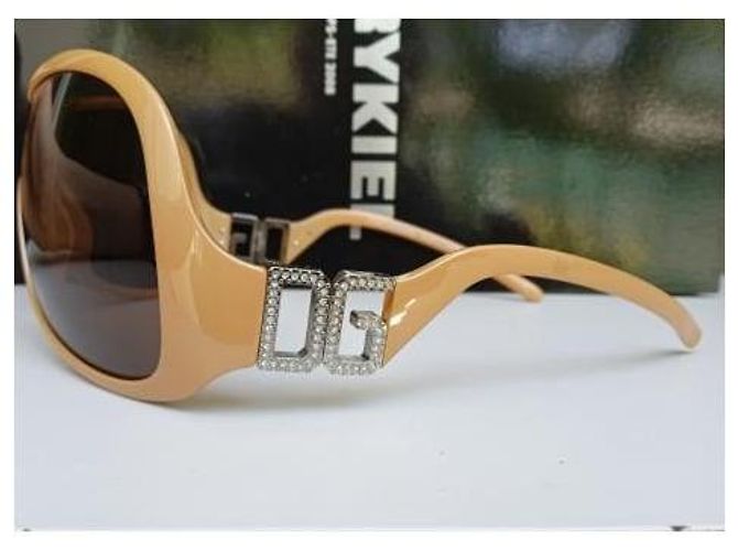 Óculos de sol Dolce & Gabbana Camel com Strass Camelo - vista 3