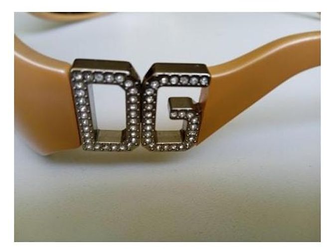 Óculos de sol Dolce & Gabbana Camel com Strass Camelo - vista 5