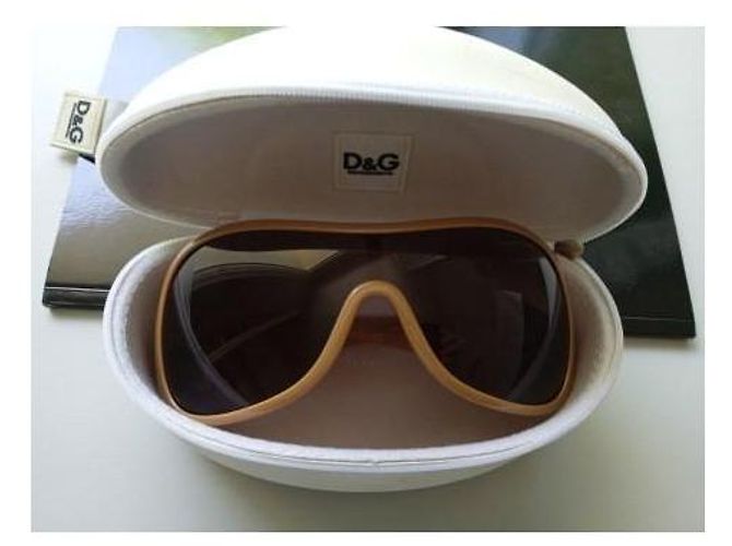 Óculos de sol Dolce & Gabbana Camel com Strass Camelo - vista 7
