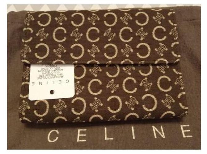 Cartera Céline Monograma Lona Chocolate - vista 2