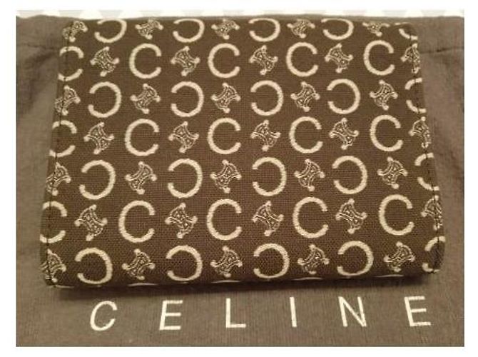Cartera Céline Monograma Lona Chocolate - vista 3
