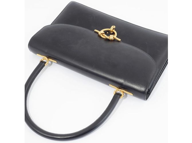 Hermès Borsa Hermes Cordrière in pelle di vitello nera Nero - vista 10
