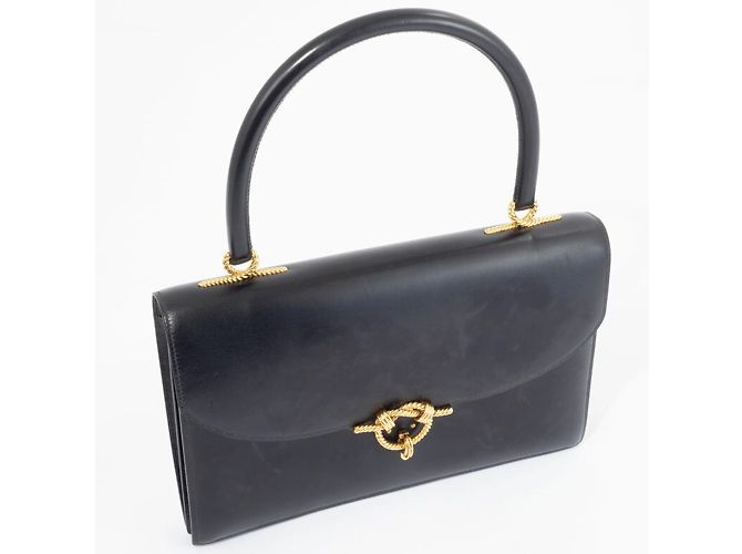Hermès Borsa Hermes Cordrière in pelle di vitello nera Nero - vista 11