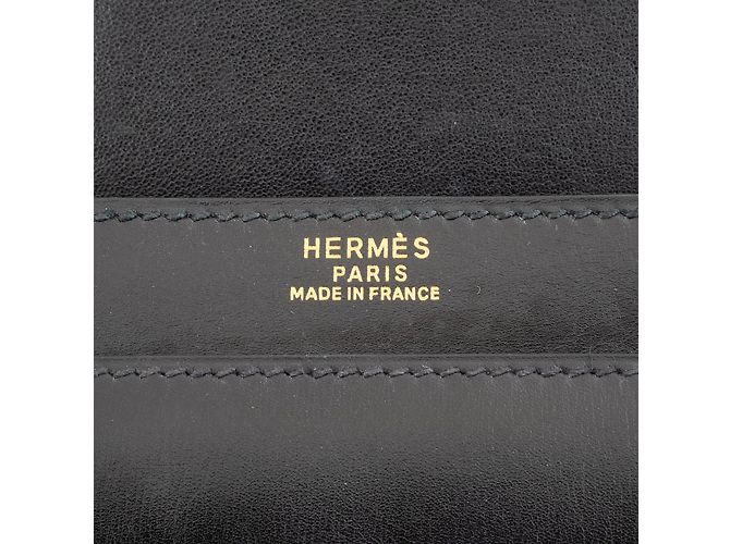 Hermès Borsa Hermes Cordrière in pelle di vitello nera Nero - vista 8