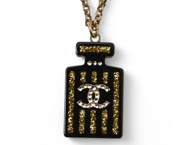 Collana Pendente Nera e Dorata Chanel Nero D'oro - vista 2