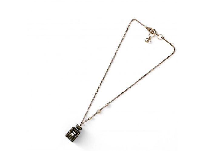 Collana Pendente Nera e Dorata Chanel Nero D'oro - vista 4