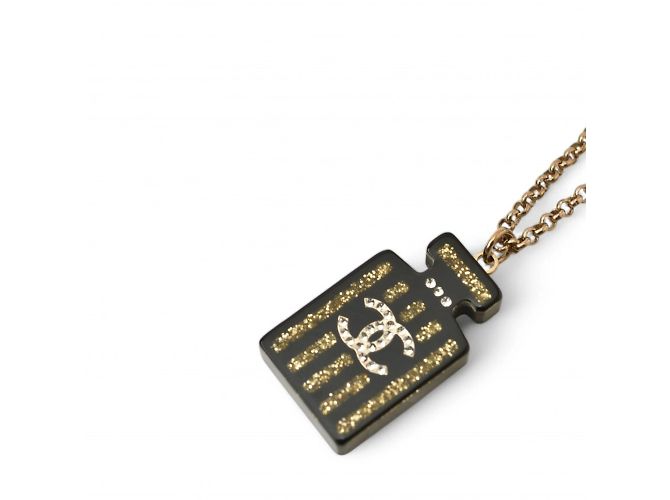 Collana Pendente Nera e Dorata Chanel Nero D'oro - vista 7