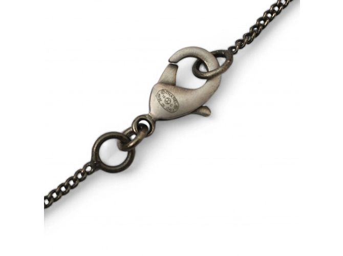 Collana in metallo gunmetal Chanel con pendente Coco Mark CC Metallico - vista 5
