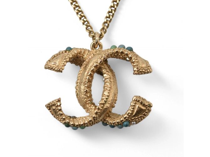 Collana placcata in oro Chanel con pendente Coco Mark CC - vista 4