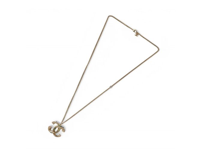 Collana placcata in oro Chanel con pendente Coco Mark CC - vista 6