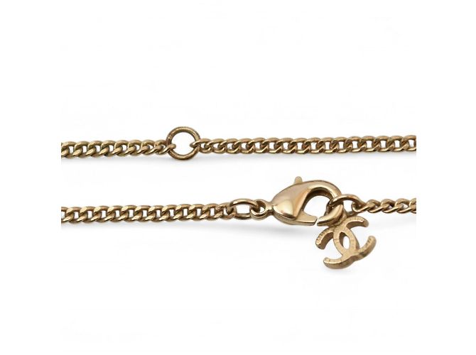 Collana placcata in oro Chanel con pendente Coco Mark CC - vista 7