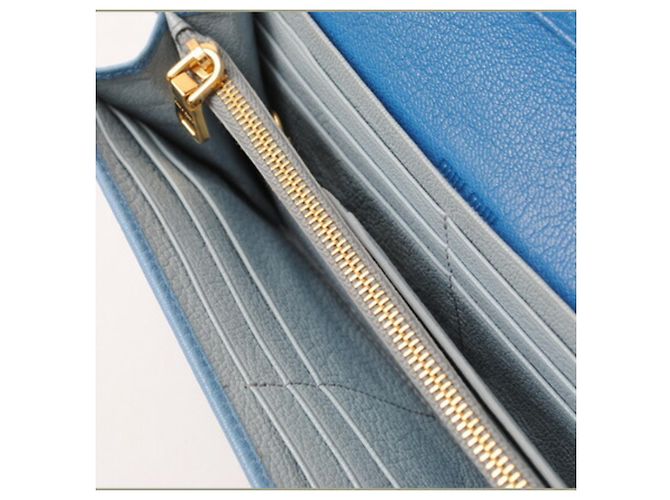 Cartera larga de cuero azul Miu Miu - vista 5