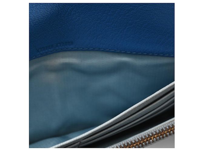 Cartera larga de cuero azul Miu Miu - vista 8