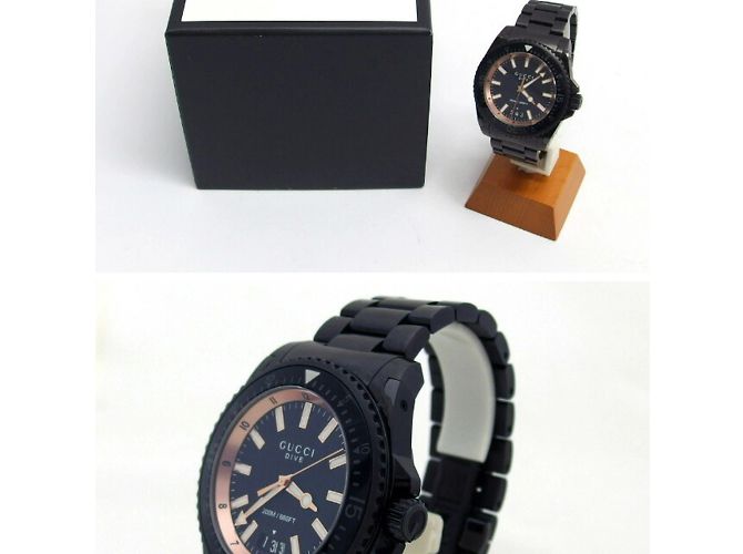 Orologio Gucci Dive Date da uomo nero - vista 3