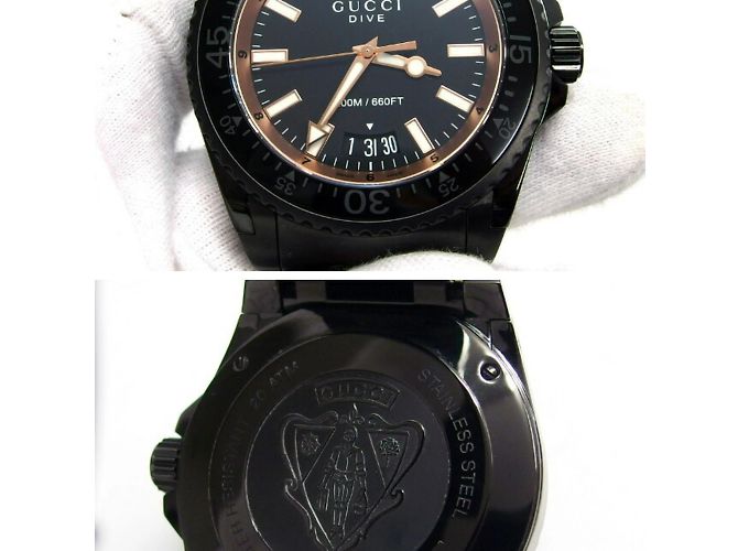 Orologio Gucci Dive Date da uomo nero - vista 4