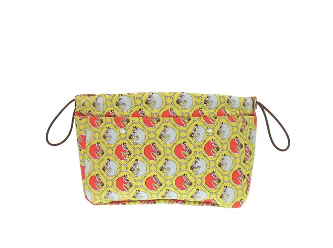 Silk In Hermès Pochette Bag-in-Bag Hermes Fourby 25 D'oro Arancione - vista 3