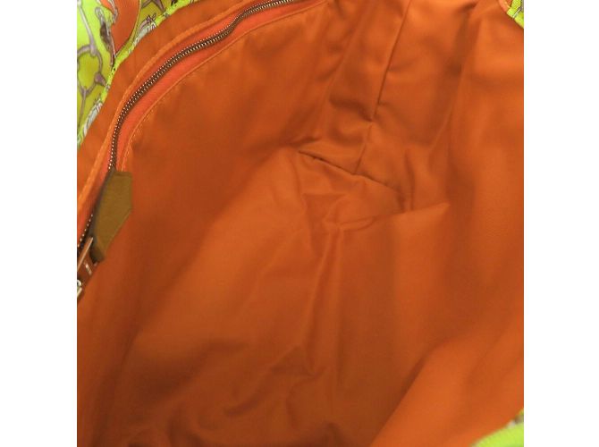 Silk In Hermès Pochette Bag-in-Bag Hermes Fourby 25 D'oro Arancione - vista 6