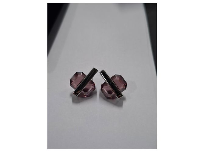 Set di orecchini e collana in metallo argento con pendente in cristallo Swarovski - vista 11