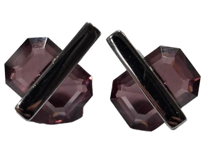 Set di orecchini e collana in metallo argento con pendente in cristallo Swarovski - vista 4
