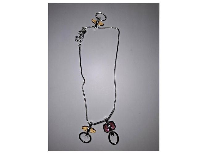 Set di orecchini e collana in metallo argento con pendente in cristallo Swarovski - vista 8